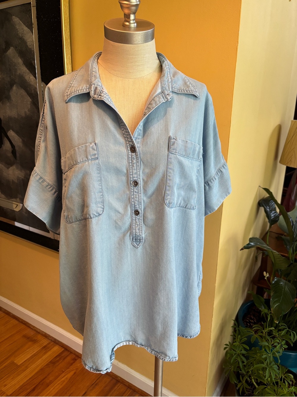 blue chaps summer blouse